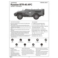 05517 | Trumpeter 1/35 Russian BTR-40 Armoured Personnel Carrie Scaled Plastic Model Kit -Mini Crafters Store TRU 05517 56 1200x800 1