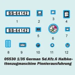 05530 | Trumpeter 1/35 German Sd.Kfz.6 Ausfuhrung Pioneer Half-track Scaled Plastic Model Kit -Mini Crafters Store TRU 05530 58 1200x800 1