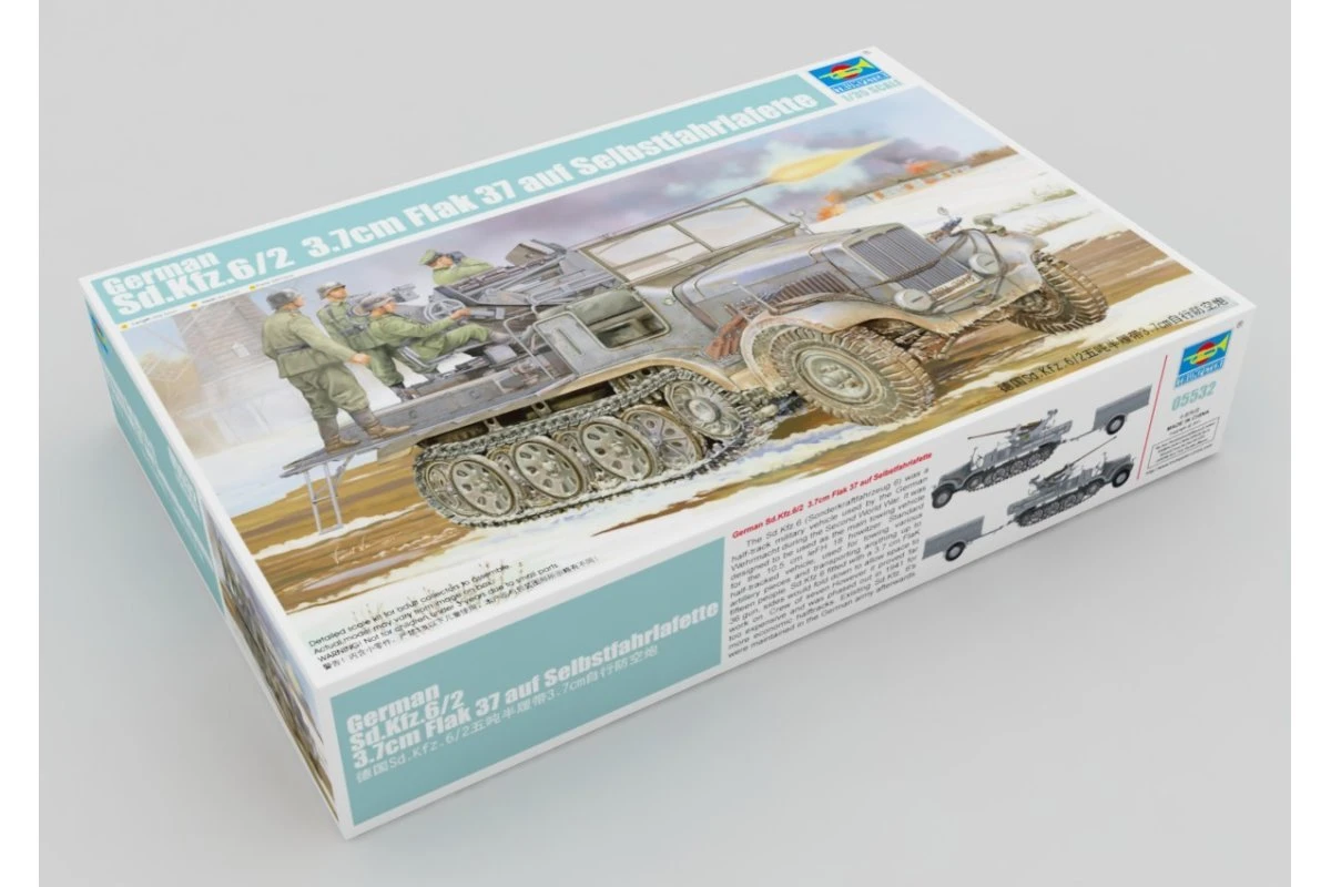 05532 | Trumpeter 1/35 German 3.7cm Flak 37 Auf Selbstfahrlafette (Sd.Kfz.6/2) Self-Propelled Anti-Aircraft Gun Scaled Plastic Model Kit 3 05532 | Trumpeter 1/35 German 3.7cm Flak 37 Auf Selbstfahrlafette (Sd.Kfz.6/2) Self-Propelled Anti-Aircraft Gun Scaled Plastic Model Kit
