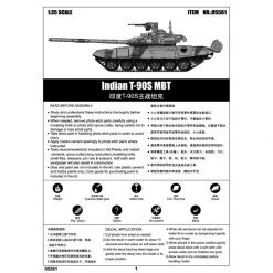 05561 | Trumpeter 1/35 Indian T-90S Main Battle Tank Scaled Plastic Model Kit -Mini Crafters Store TRU 05561 57 1200x800 1