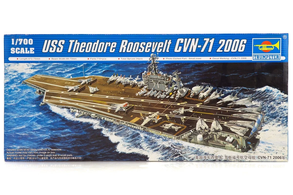 05754 | Trumpeter 1/700 USS Theodore Roosevelt CVN-71 2006 Aircraft Carrier Scaled Plastic Model Kit 3 05754 | Trumpeter 1/700 USS Theodore Roosevelt CVN-71 2006 Aircraft Carrier Scaled Plastic Model Kit