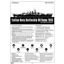 05777 | Trumpeter 1/700 Italian RN Roma 1943 Battleship Plastic Model Kit -Mini Crafters Store TRU 05777 68 1200x800 1