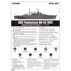 05781 | Trumpeter 1/700 USS Tennessee BB-43 1941 Battleship Plastic Model Kit -Mini Crafters Store TRU 05781 59 1200x800 1