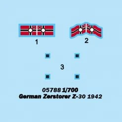 05788 | Trumpeter 1/700 German Zerstorer Z-30 1942 Destroyer Plastic Model Kit -Mini Crafters Store TRU 05788 59 1200x800 1