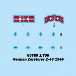 05789 | Trumpeter 1/700 German Zerstorer Z-43 1944 Destroyer Plastic Model Kit -Mini Crafters Store TRU 05789 02 1200x800 1