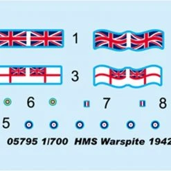 05795 | Trumpeter 1/700 HMS Warspite 1942 Battleship Plastic Model Kit -Mini Crafters Store TRU 05795 59 1200x800 1