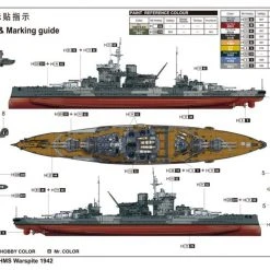 05795 | Trumpeter 1/700 HMS Warspite 1942 Battleship Plastic Model Kit -Mini Crafters Store TRU 05795 60 1200x800 1