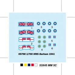 05798 | Trumpeter 1/700 HMS Barham 1941 Battleship Plastic Model Kit -Mini Crafters Store TRU 05798 56 1200x800 1