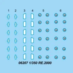 06207 | Trumpeter 1/350 Re.2000 Aircraft Sets (6Pcs) For Aircraft Carrier Scaled Plastic Model Kit -Mini Crafters Store TRU 06207 53 1200x800 1