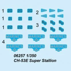 06257 | Trumpeter 1/350 CH-53E Super Stallion Helicopter (6Pcs) For Aircraft Carrier Scaled Plastic Model Kit -Mini Crafters Store TRU 06257 52 1200x800 1