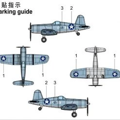 06405 | Trumpeter 1/350 F4U-4 Corsair Fighter (Pre-Painted) Aircraft Sets (4Pcs) Scaled Plastic Model Kit -Mini Crafters Store TRU 06405 03 1200x800 1