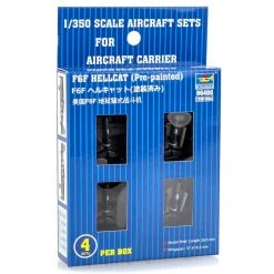 06406 | Trumpeter 1/350 F6F Hellcat Fighter (Pre-Painted) Aircraft Sets (4Pcs) Scaled Plastic Model Kit