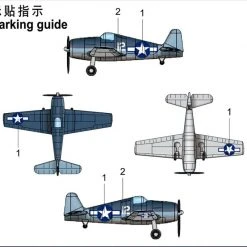 06406 | Trumpeter 1/350 F6F Hellcat Fighter (Pre-Painted) Aircraft Sets (4Pcs) Scaled Plastic Model Kit -Mini Crafters Store TRU 06406 03 1200x800 1