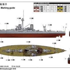 06704 | Trumpeter 1/700 HMS Dreadnought 1907 Battleship Plastic Model Kit -Mini Crafters Store TRU 06704 63 1200x800 1