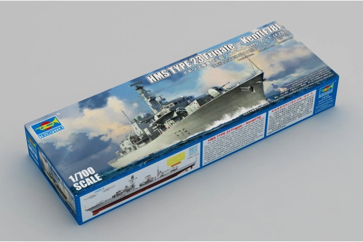 06719 | Trumpeter 1/700 British Royal Navy HMS Type 23 Kent (F78) Frigate Scaled Plastic Model Kit 4 06719 | Trumpeter 1/700 British Royal Navy HMS Type 23 Kent (F78) Frigate Scaled Plastic Model Kit - Image 2