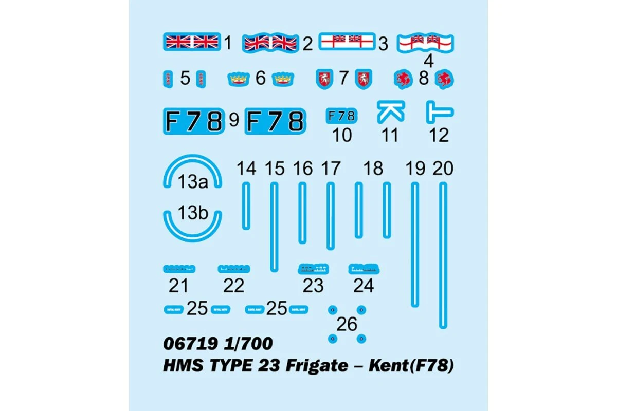 06719 | Trumpeter 1/700 British Royal Navy HMS Type 23 Kent (F78) Frigate Scaled Plastic Model Kit 5 06719 | Trumpeter 1/700 British Royal Navy HMS Type 23 Kent (F78) Frigate Scaled Plastic Model Kit - Image 3