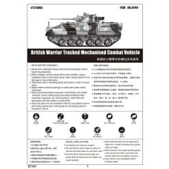 07101 | Trumpeter 1/72 British Warrior Tank Scaled Plastic Model Kit -Mini Crafters Store TRU 07101 55 1200x800 1