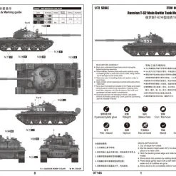 07146 | Trumpeter 1/72 Russian 1962 T-62 Main Battle Tank Scaled Plastic Model Kit -Mini Crafters Store TRU 07146 54 1200x800 1