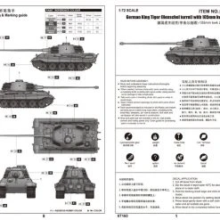 07160 | Trumpeter 1/72 German King Tiger Tank W/ 105mm Kwk L/65 Scaled Plastic Model Kit -Mini Crafters Store TRU 07160 53 1200x800 1