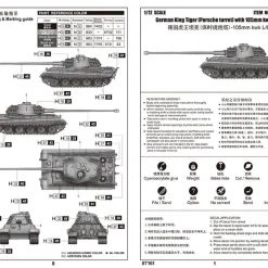 07161 | Trumpeter 1/72 German King Tiger Porsche Turret Tank W/ 105mm Kwk L/68 Scaled Plastic Model Kit -Mini Crafters Store TRU 07161 04 1200x800 1