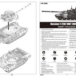 09507 | Trumpeter 1/35 Russian T-72B2 Main Battle Tank Scaled Plastic Model Kit -Mini Crafters Store TRU 09507 59 1200x800 1