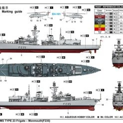 06722 | Trumpeter 1/700 HMS TYPE 23 Frigate – Monmouth (F235) Scaled Plastic Model Kit -Mini Crafters Store TRU 6722 4 1200x800 1